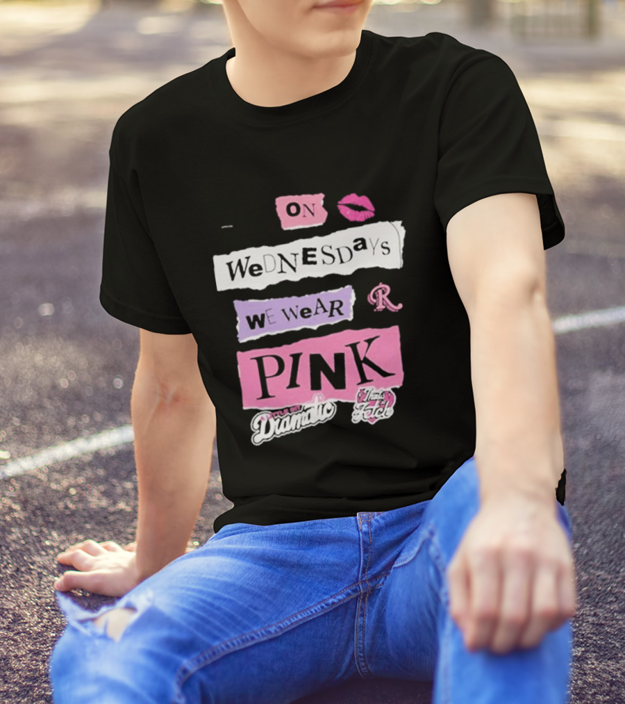 On Wednesdays We Wear Pink Mean Girls Drama Queen Fetch Lips T-Shirt