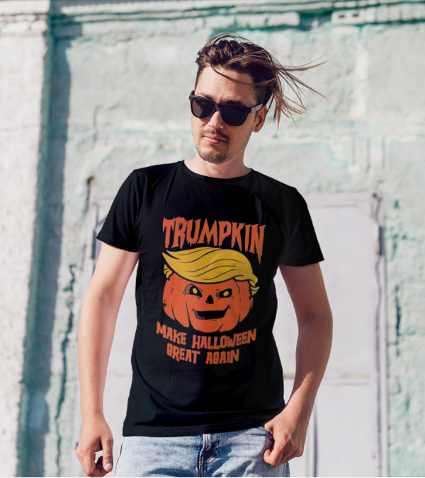 Trumpkin Make Halloween Great Again Pumpkin Head With Blonde Hair T-Shirt