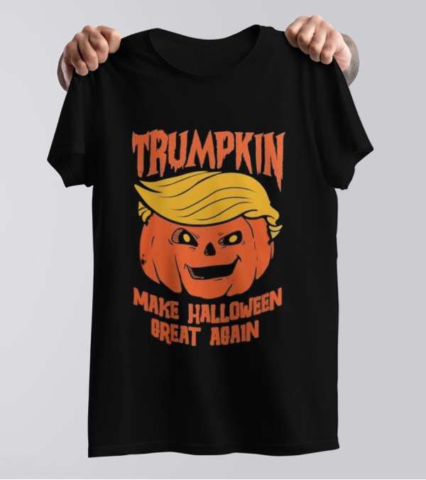 Trumpkin Make Halloween Great Again Pumpkin Head With Blonde Hair T-Shirt