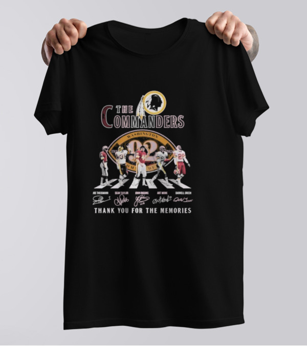 The Commanders 92th Anniversary 1932-2024 Washington Thank You For The Memories Joe Theismann Sean Taylor John Riggins Art Monk Darrell Green T-Shirt