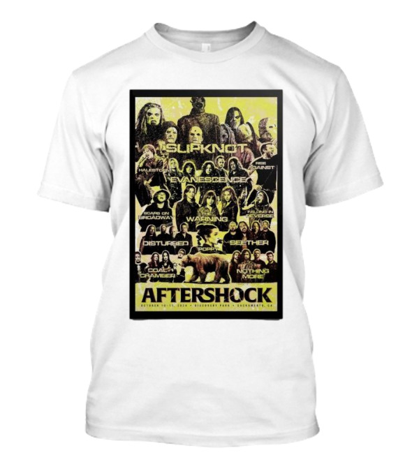 Aftershock October 10-13 2024 Tour Sacramento CA Featuring Slipknot Evanescence Disturbed Seether Halestorm T-Shirt