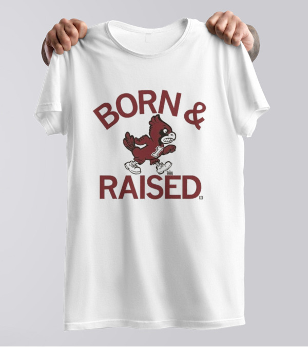 Born And Raised Vintage Heavyweight Cardinal Mascot T-Shirt