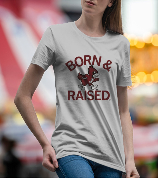 Born And Raised Vintage Heavyweight Cardinal Mascot T-Shirt