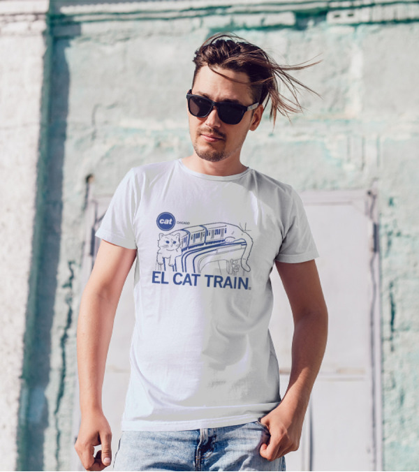 Chicago El Cat Train Heavyweight T-Shirt