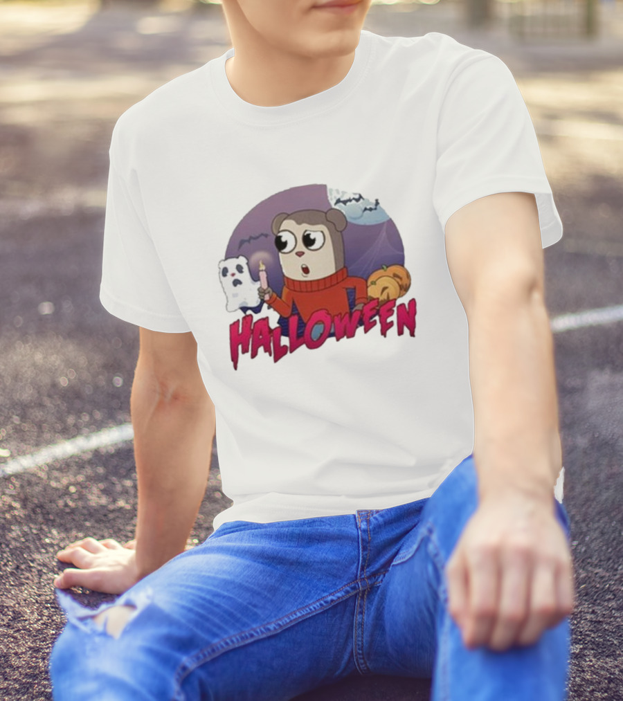 HALLOWEEN SPOOKY PUMPKIN GHOST CANDLE BAT T-Shirt