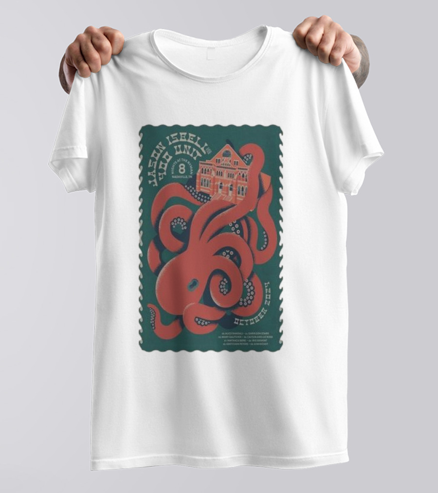 Jason Isbell And The 400 Unit Nashville Ryman Octopus Poster October 2024 Tour Dates T-Shirt