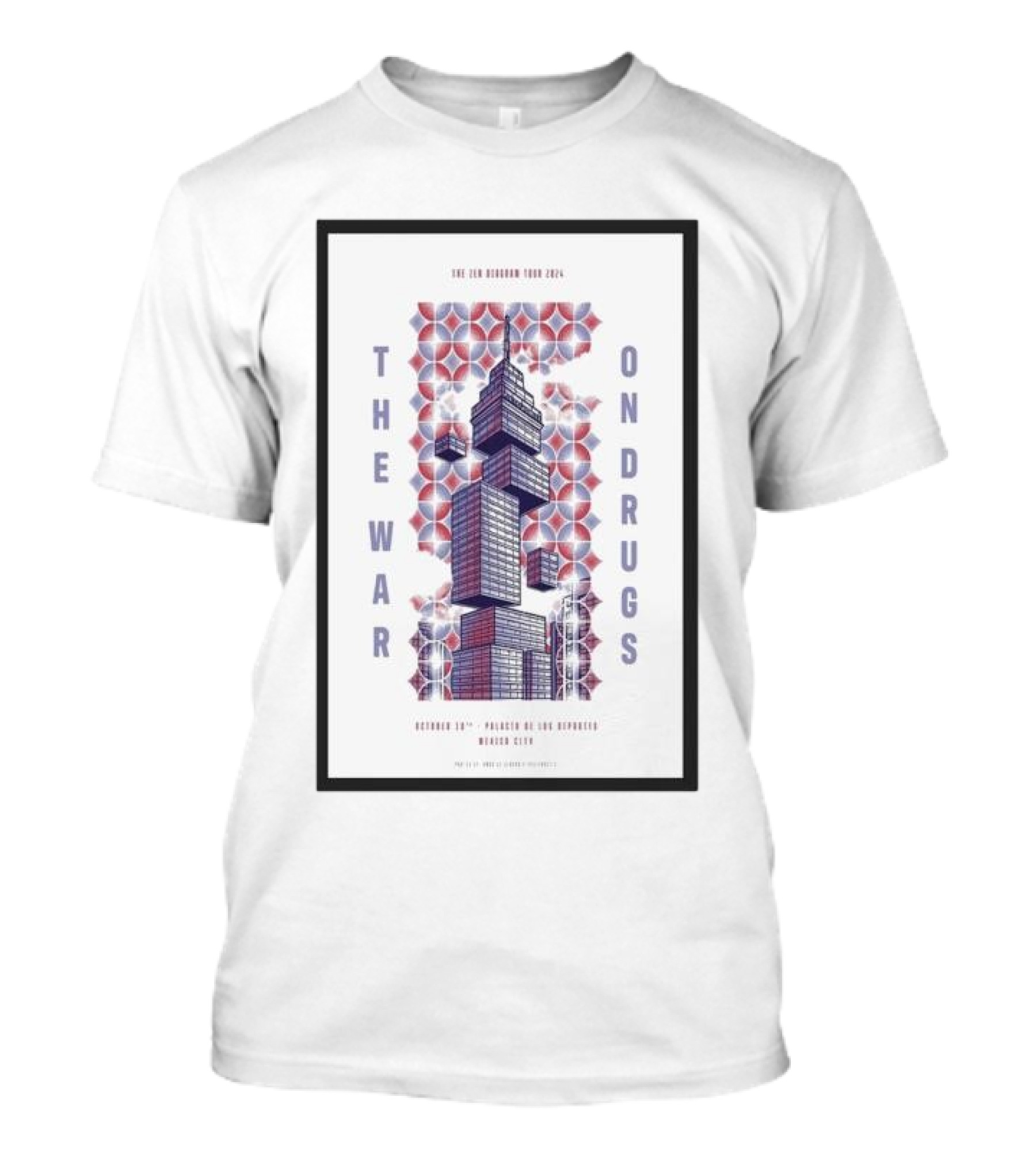 The War On Drugs Live October 10 2024 Palacio De Los Deportes Mexico City Tour T-Shirt