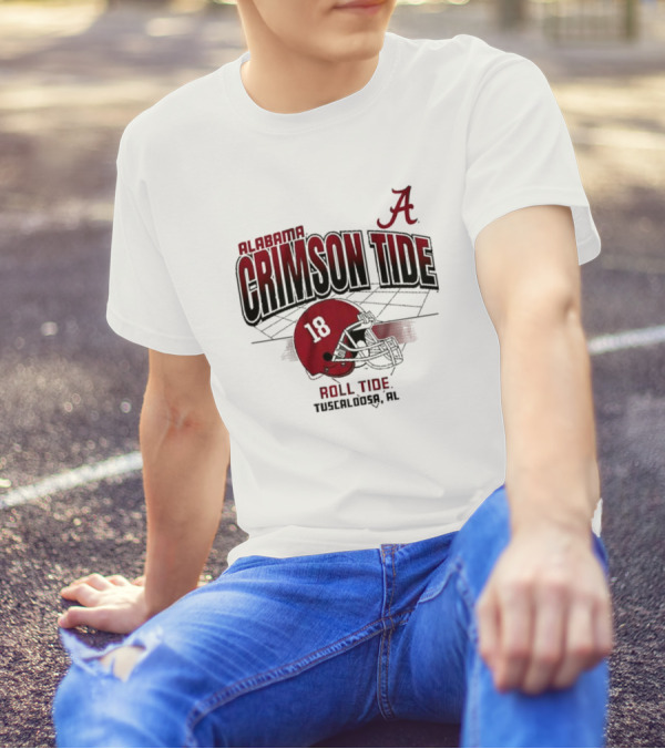 Alabama Crimson Tide Roll Tide Tuscaloosa AL Helmet 18 Football Grid T-Shirt