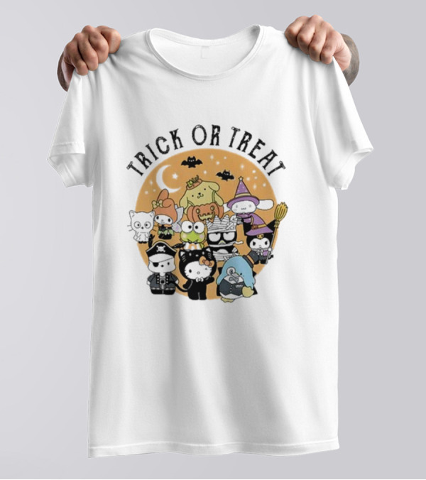 Hello Kitty Friends Trick Or Treat Halloween Costume Party T-Shirt