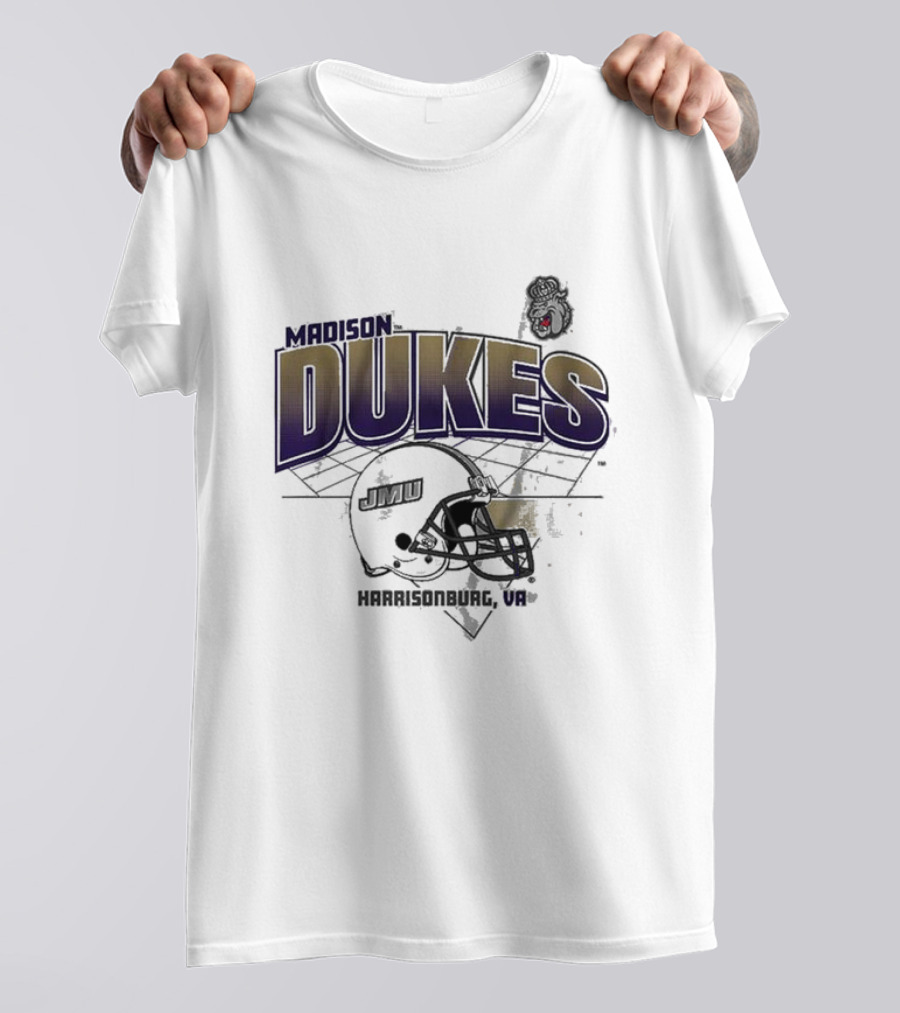 Madison Dukes JMU Football Helmet Harrisonburg VA T-Shirt