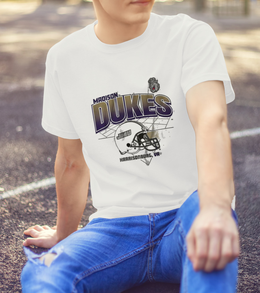 Madison Dukes JMU Football Helmet Harrisonburg VA T-Shirt
