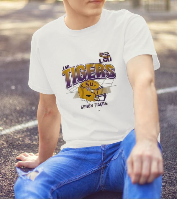 LSU Tigers Geaux Tigers Football Helmet Baton Rouge LA Grid T-Shirt