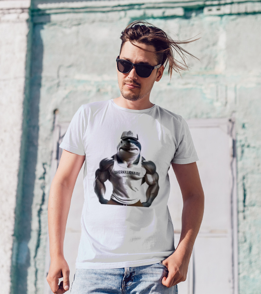 Muscular Shark Sherkillionaire Shirtless Body And Cap T-Shirt