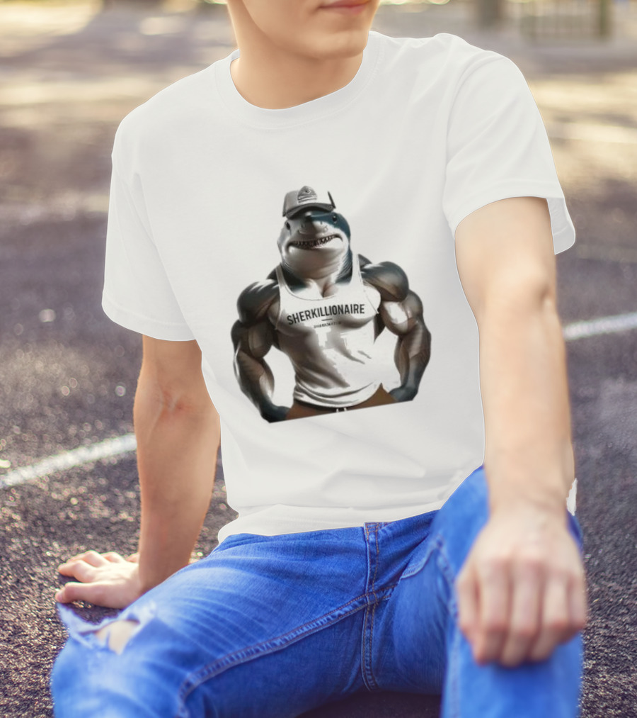 Muscular Shark Sherkillionaire Shirtless Body And Cap T-Shirt