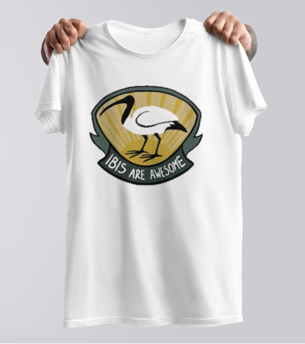 Bridget Farmer Ibis Are Awesome Emblem T-Shirt