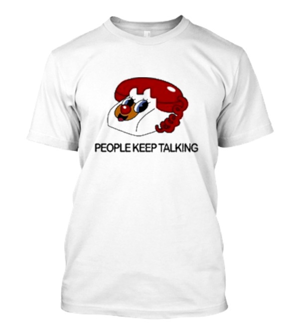 People Keep Talking October 10 2024 Chicago Il Retro Red Telephone T-Shirt