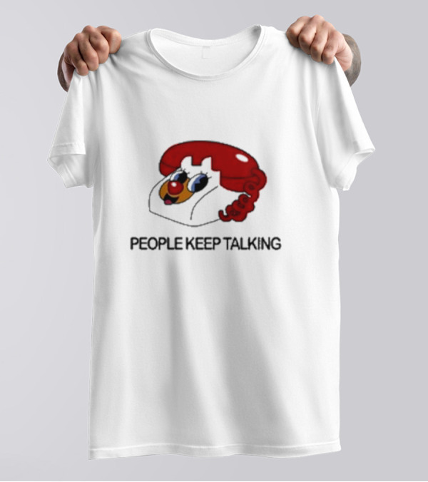 People Keep Talking October 10 2024 Chicago Il Retro Red Telephone T-Shirt