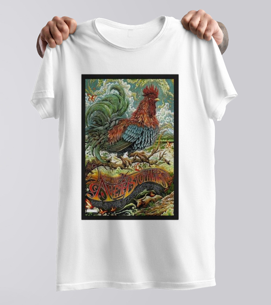 The Avett Brothers October 11 2024 Texas Trust CU Theatre Grand Prairie TX Rooster T-Shirt