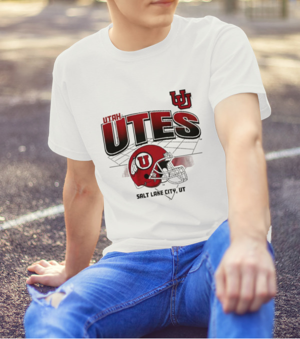 Utah Utes Football Helmet Salt Lake City UT Grid T-Shirt