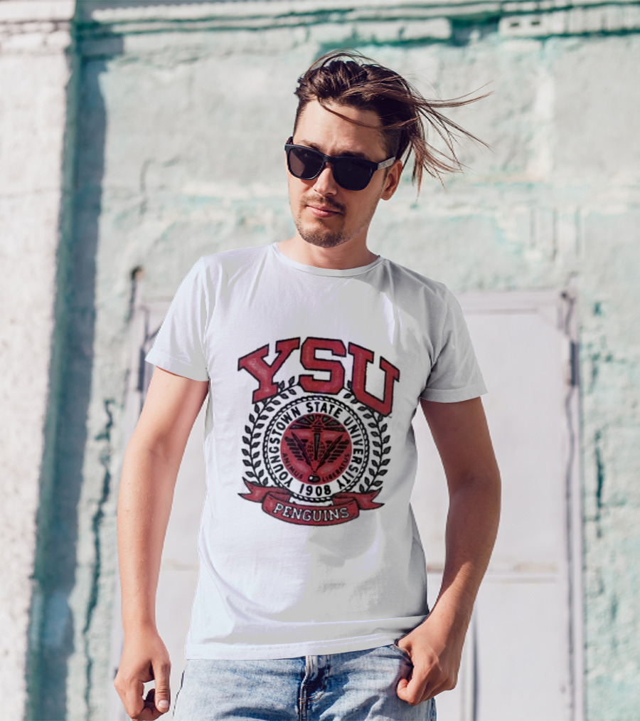 Youngstown Clothing Co Youngstown State University 1908 YSU Penguins Crest T-Shirt