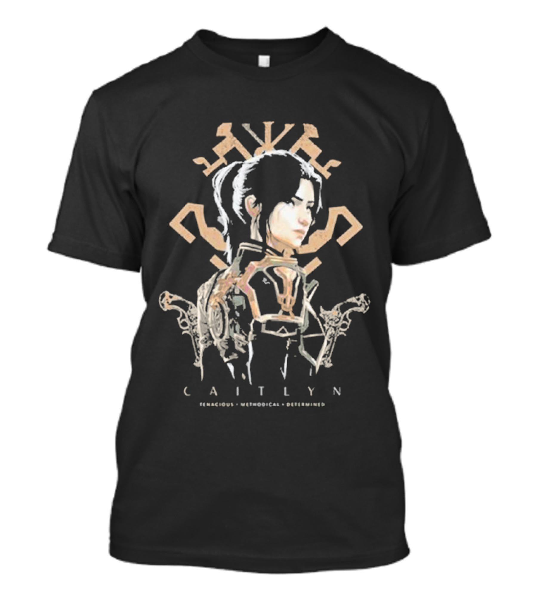 Caitlyn Heroes And Villains Arcane League Of Legends Kiramman Insignia Tenacious Methodical Determined T-Shirt