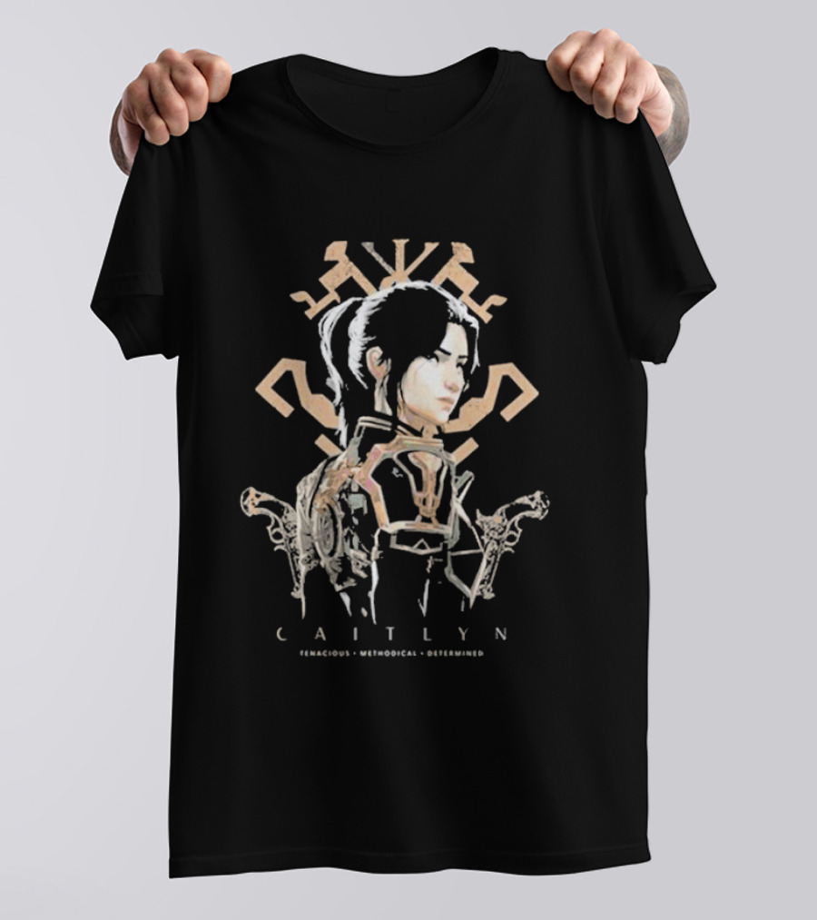 Caitlyn Heroes And Villains Arcane League Of Legends Kiramman Insignia Tenacious Methodical Determined T-Shirt