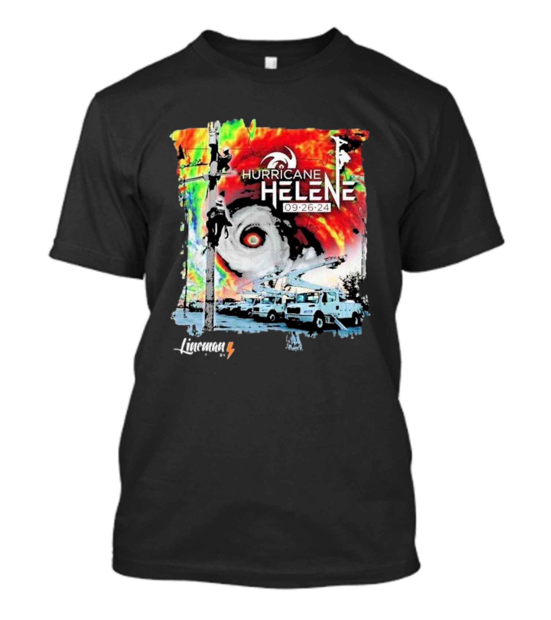 Hurricane Helene 09:26:24 Lineman T-Shirt