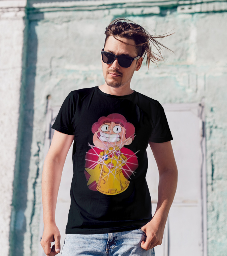 Steven Universe Wearing Infinity Gauntlet With Gems T-Shirt