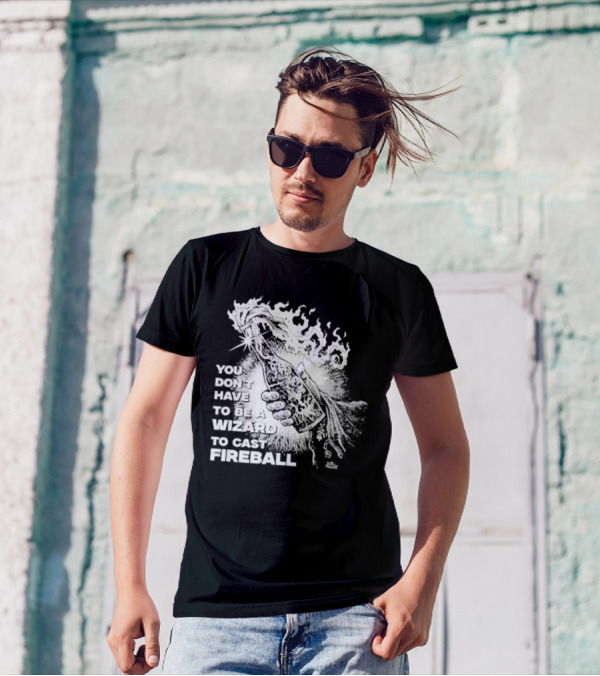 You Don't Have To Be A Wizard To Cast Fireball Diablo Macabre Flame Bottle T-Shirt