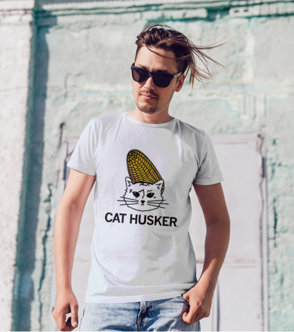 Cat Husker Corn Cat Heavyweight T-Shirt