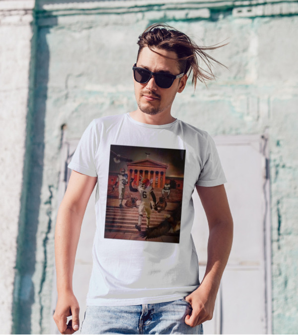 Cleveland Browns Vs. Philadelphia Eagles 2024 NFL Week 6 Showdown At Iconic Landmark With Eagles And Football Players T-Shirt