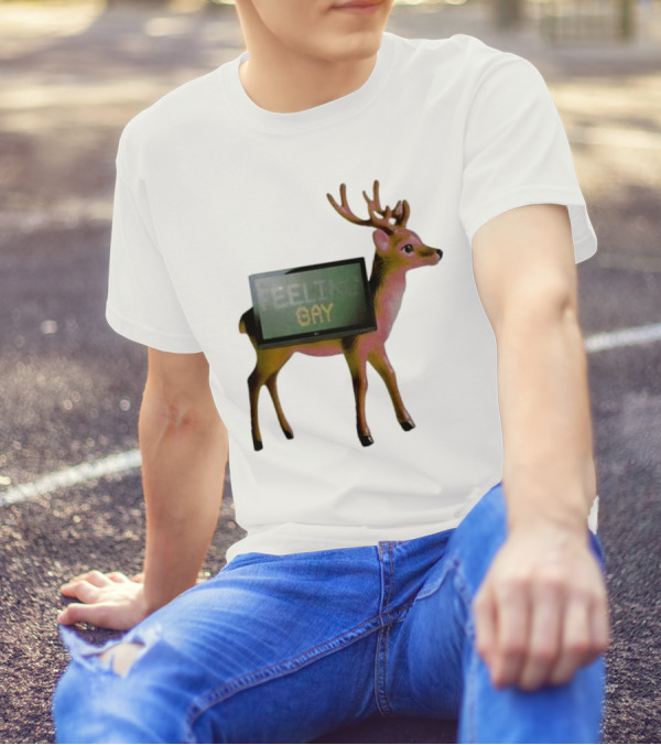 Jean Pierre Feeling Gay Deer With TV Screen T-Shirt