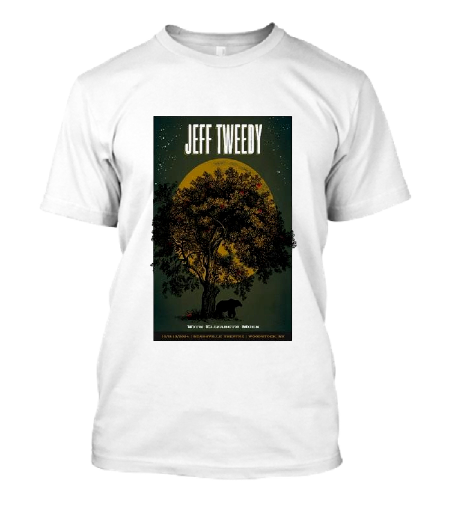 Jeff Tweedy With Elizabeth Moen October 11-13 2024 Bearsville Theater Woodstock NY Tour Silhouette And Bear T-Shirt