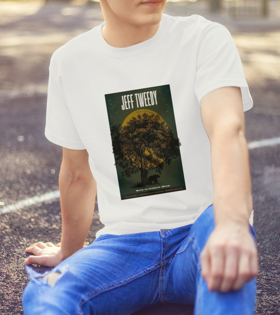 Jeff Tweedy With Elizabeth Moen October 11-13 2024 Bearsville Theater Woodstock NY Tour Silhouette And Bear T-Shirt