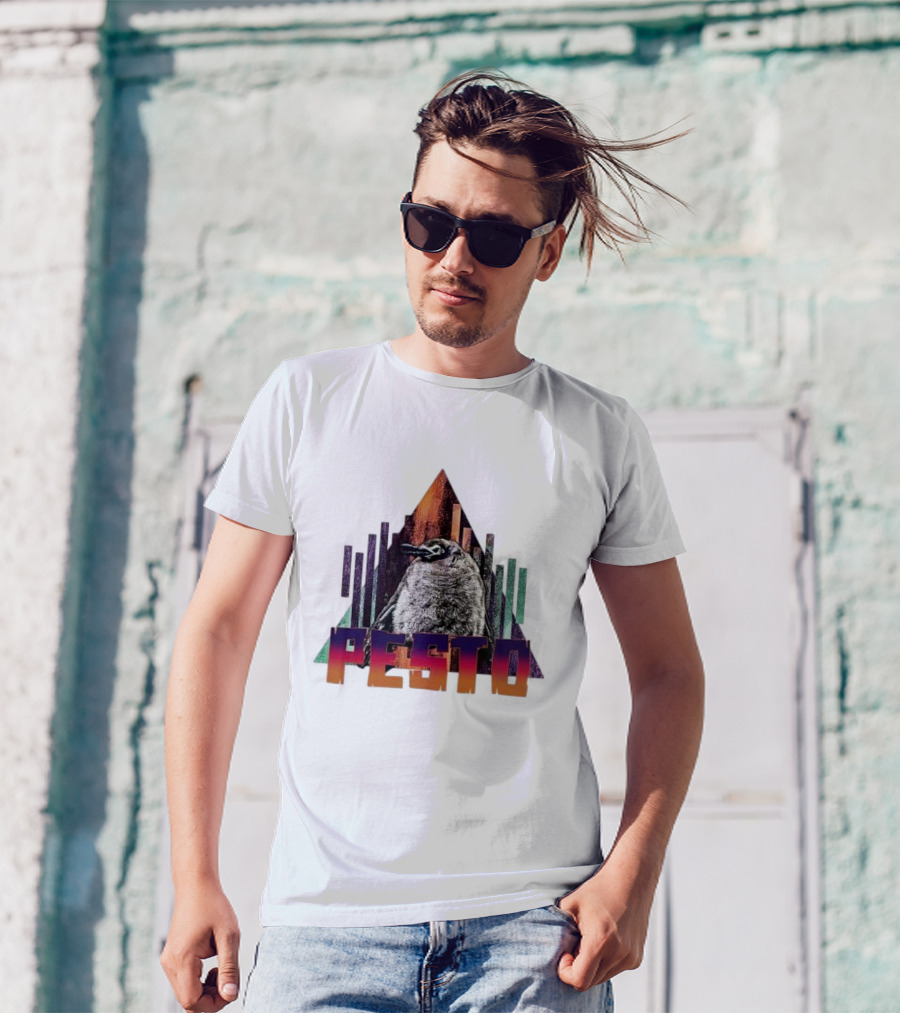 Pesto Penguin Retro Triangle Vibe T-Shirt