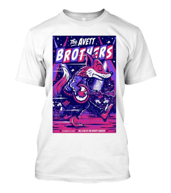 The Avett Brothers October 13 2024 ACL Live Moody Theater Austin TX Fox Playing Banjo T-Shirt