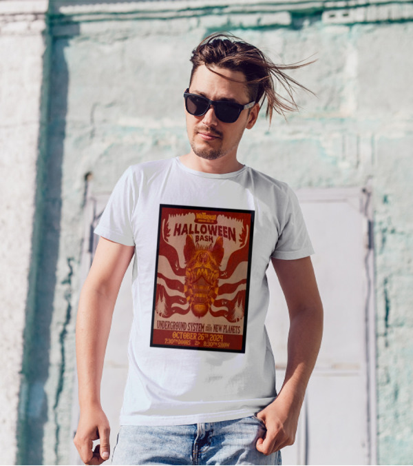 Halloween Bash Underground System New Planets October 26 2024 Saranac Lake New York 21 Plus T-Shirt