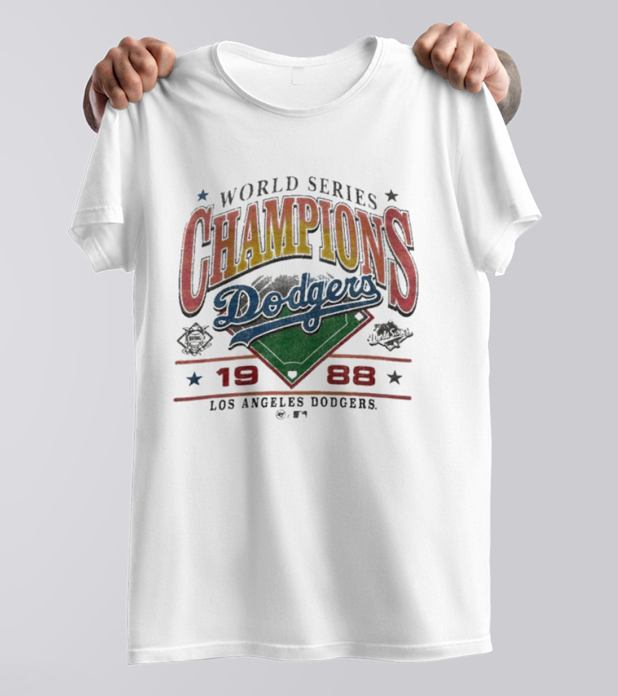 1988 World Series Champions Los Angeles Dodgers Dodger Stadium T-Shirt