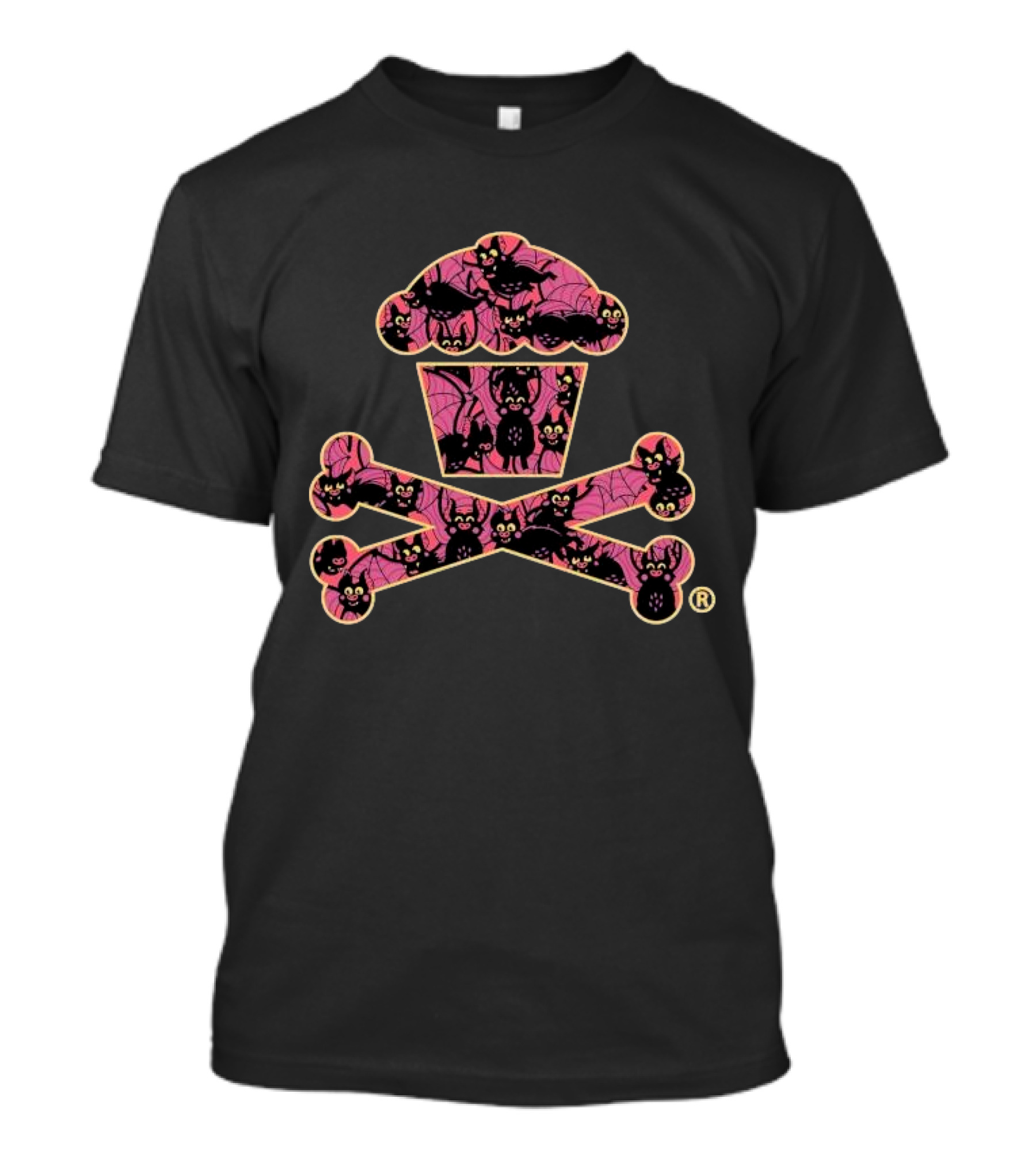 Batty Crossbones Cupcakes Halloween Bats T-Shirt