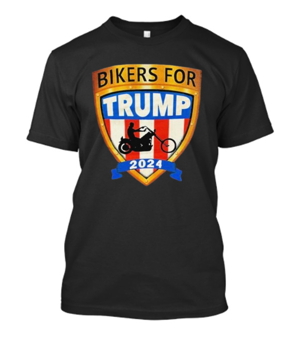 Bikers For Trump 2024 Motorcycle Badge T-Shirt