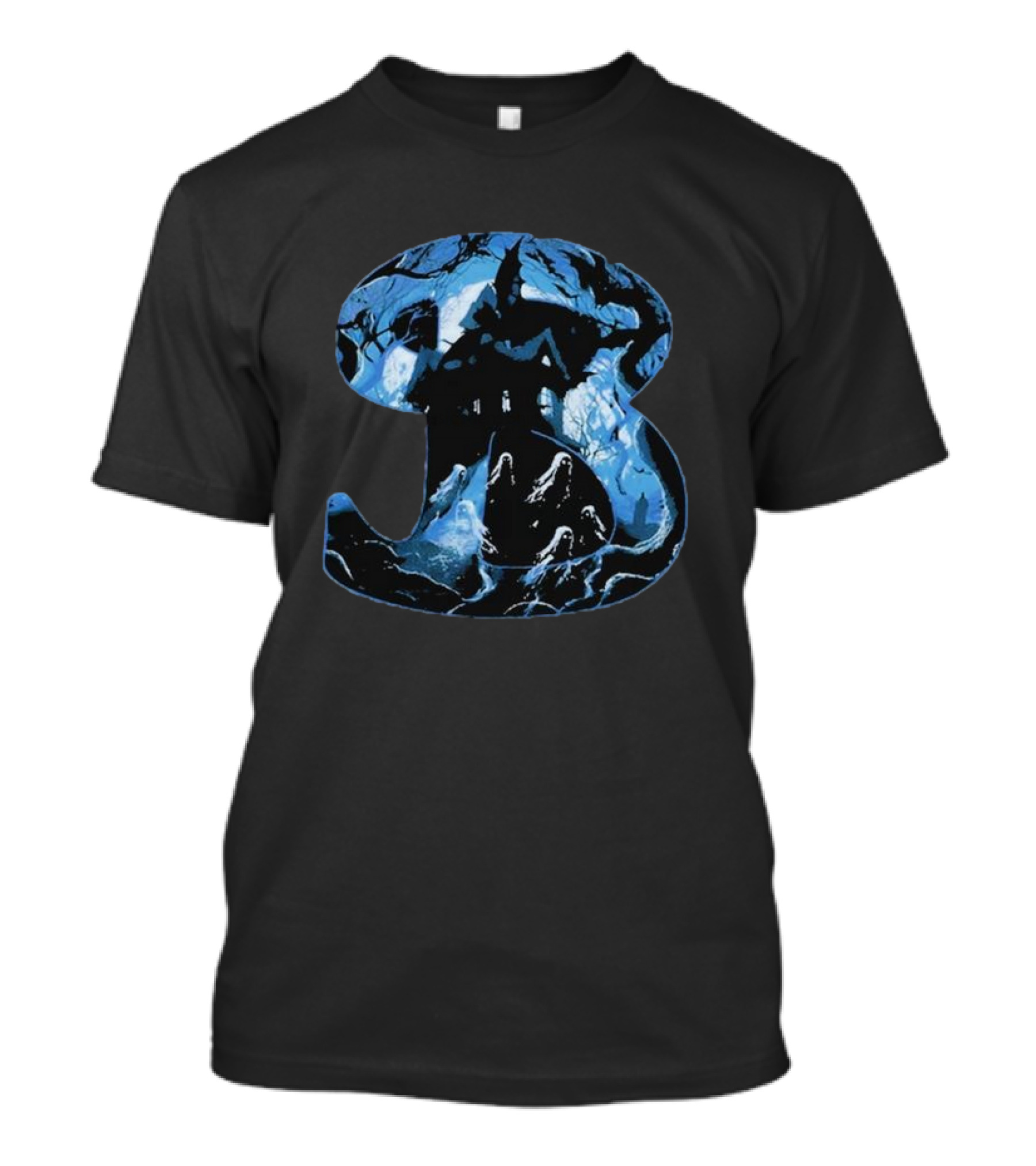 Bucket Squad Haunted Forest Nighttime Spooky House Scene T-Shirt