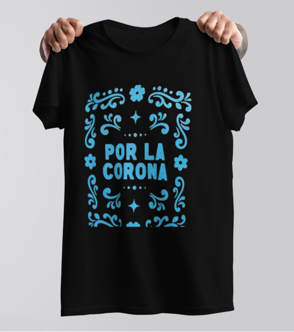 Charlotte FC Por La Corona Floral Blue Decorative T-Shirt
