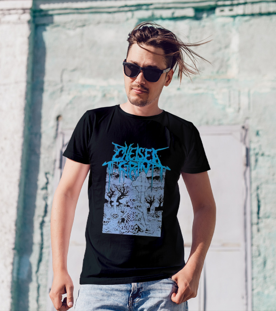 Chelsea Grin Skeleton Cemetery Scene T-Shirt