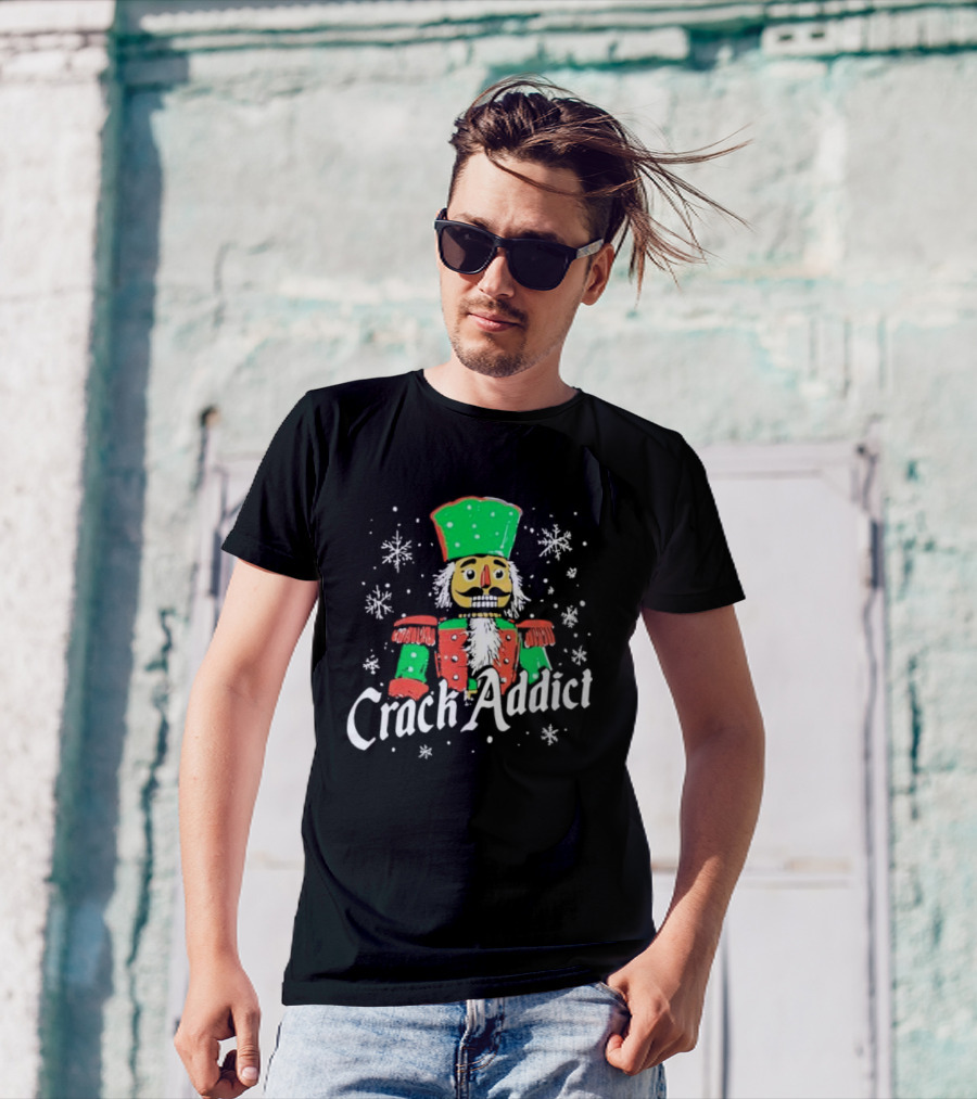 Crack Addict Nutcracker Christmas 2024 Snowflakes T-Shirt