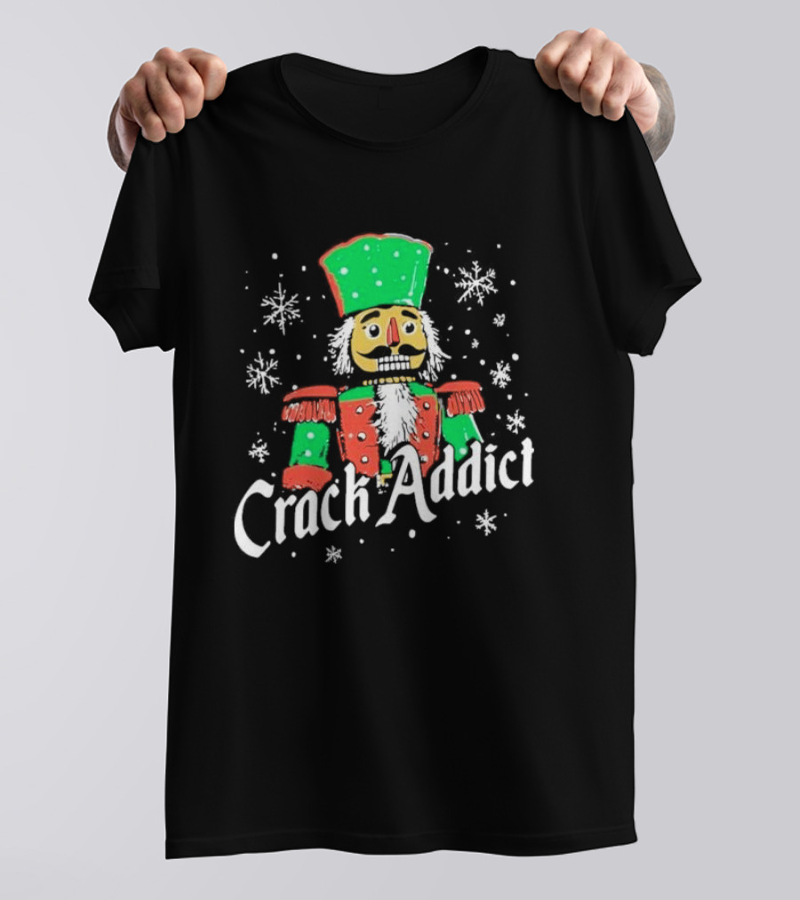 Crack Addict Nutcracker Christmas 2024 Snowflakes T-Shirt