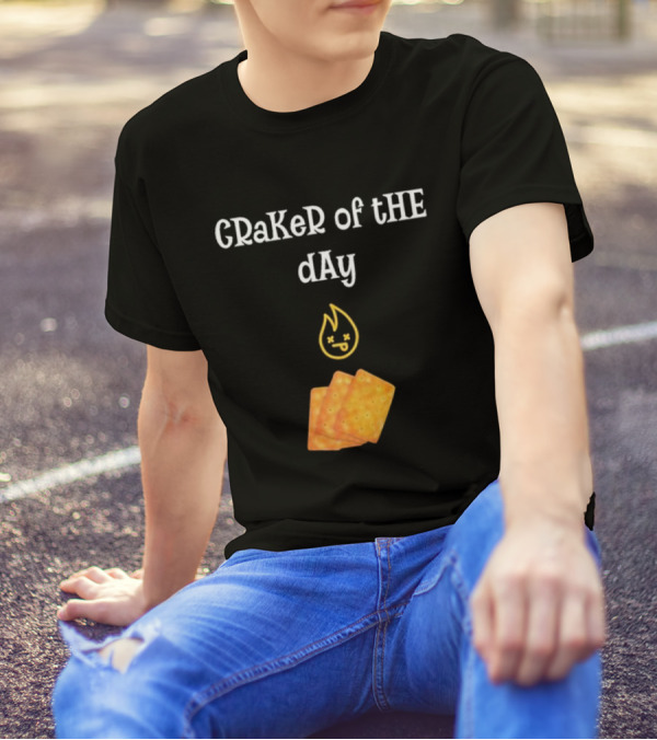 Cracker Of The Day Funny Fire Emoji Icon With Crackers T-Shirt