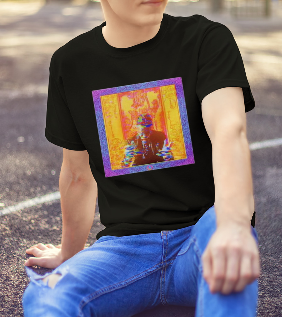 Dragons Ft Jordan Peterson Psychedelic Portrait With Ornate Border T-Shirt