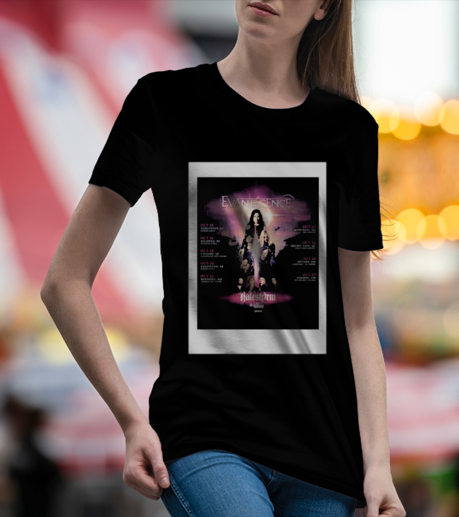 Evanescence With Halestorm Live In Canada 2024 Tour Dates T-Shirt