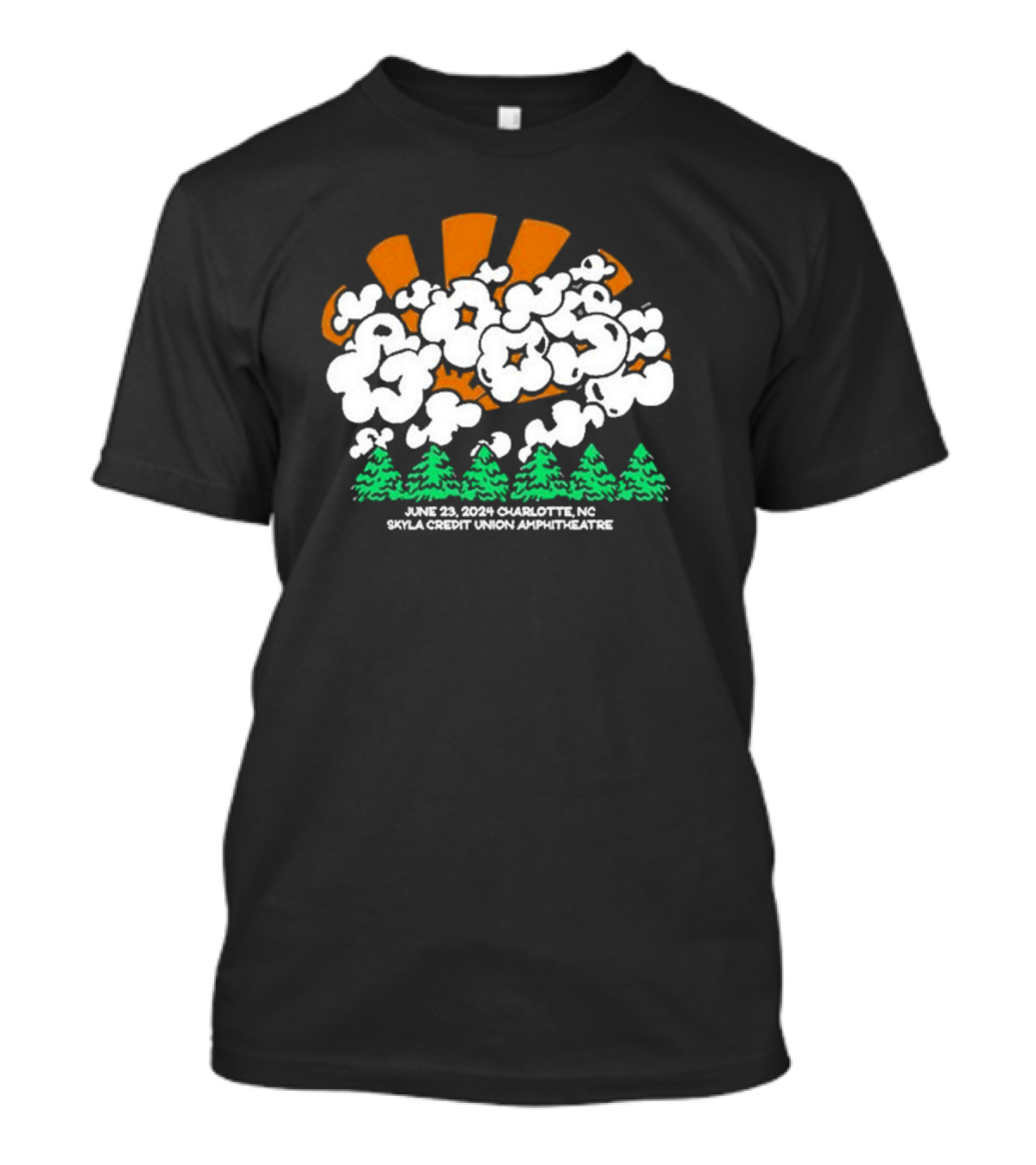 Goose June 23 2024 Charlotte NC Skyla Credit Union Amphitheatre T-Shirt