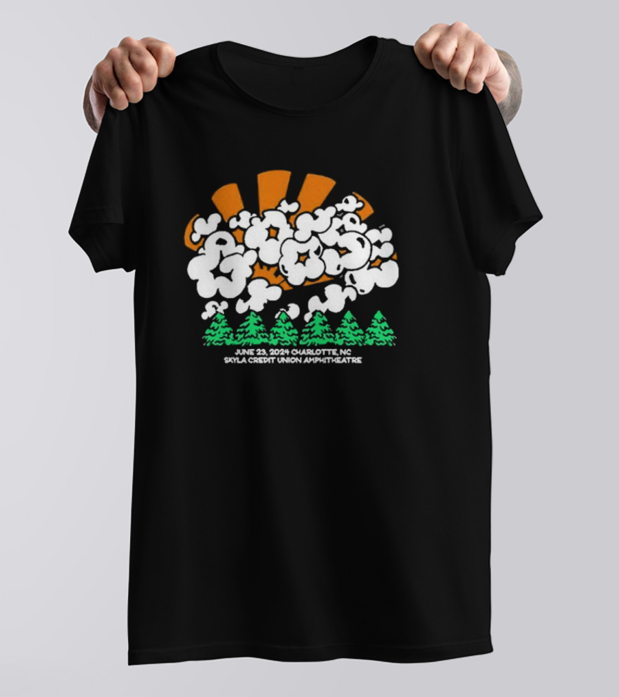 Goose June 23 2024 Charlotte NC Skyla Credit Union Amphitheatre T-Shirt